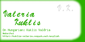 valeria kuklis business card