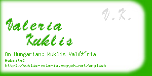 valeria kuklis business card